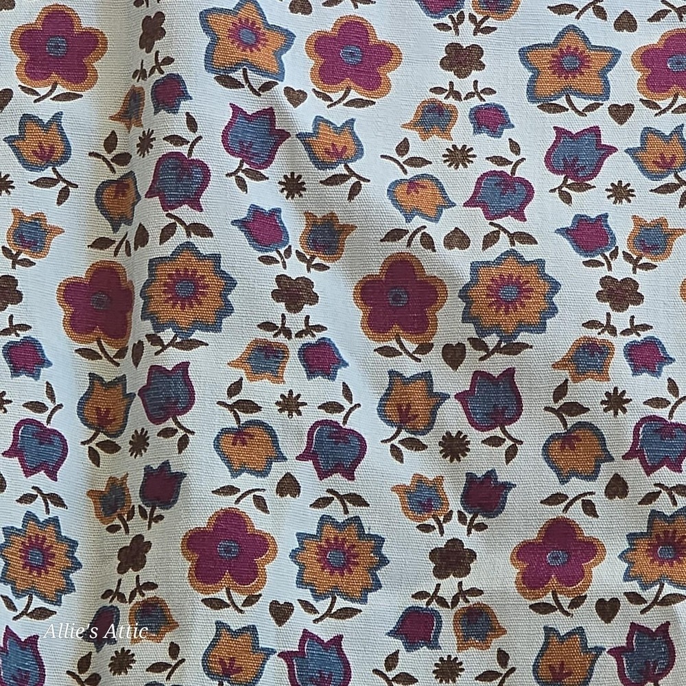Handmade Girls Vintage Dress Blue Gold Flower Floral Cottage Prairie Sleeveless - Picture 2 of 7